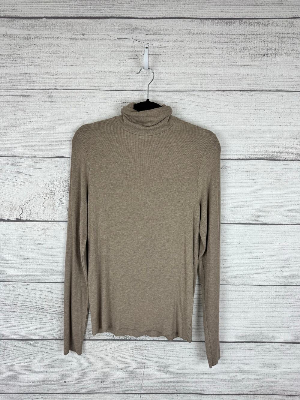 Polo Ralph Lauren Women's Tan Soft Ribbed Turtle Neck Long Sleeve Top Size XL